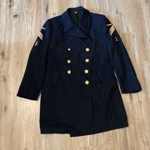 Vintage 70s German Navy enlisted double-breasted dress coat - size 27 (44S US)